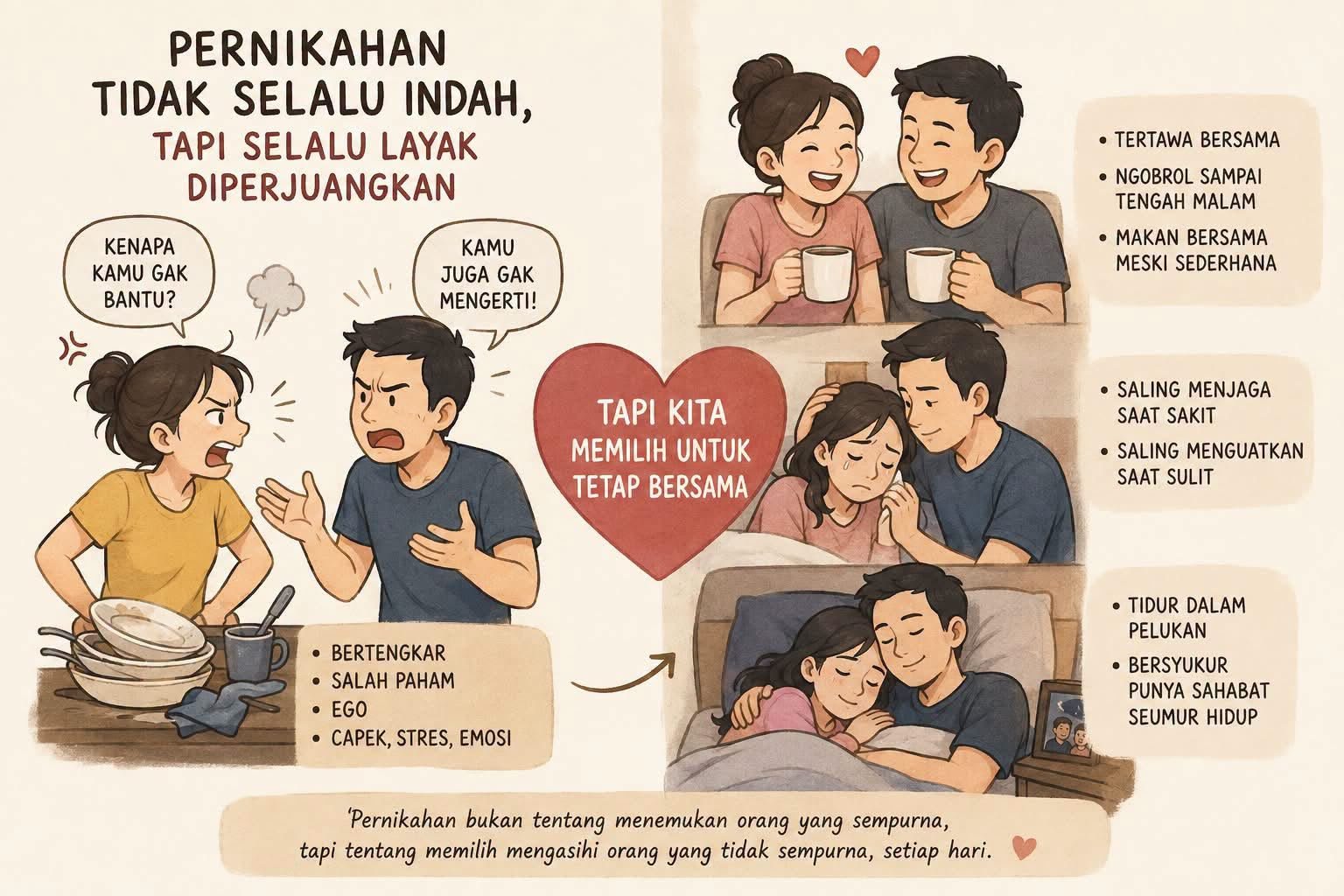 Pernikahan Tidak Selalu Indah, Terkadang Juga Penuh Ketidaksempurnaan